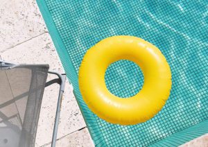 Flotation Device in Pool for Pool Opening